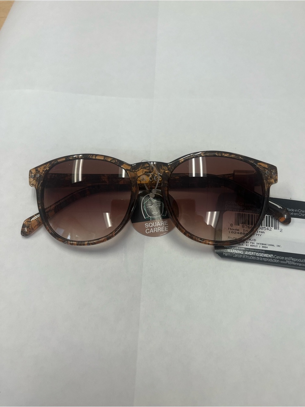 Foster Grant Brown Tortoiseshell Square Sunglasses